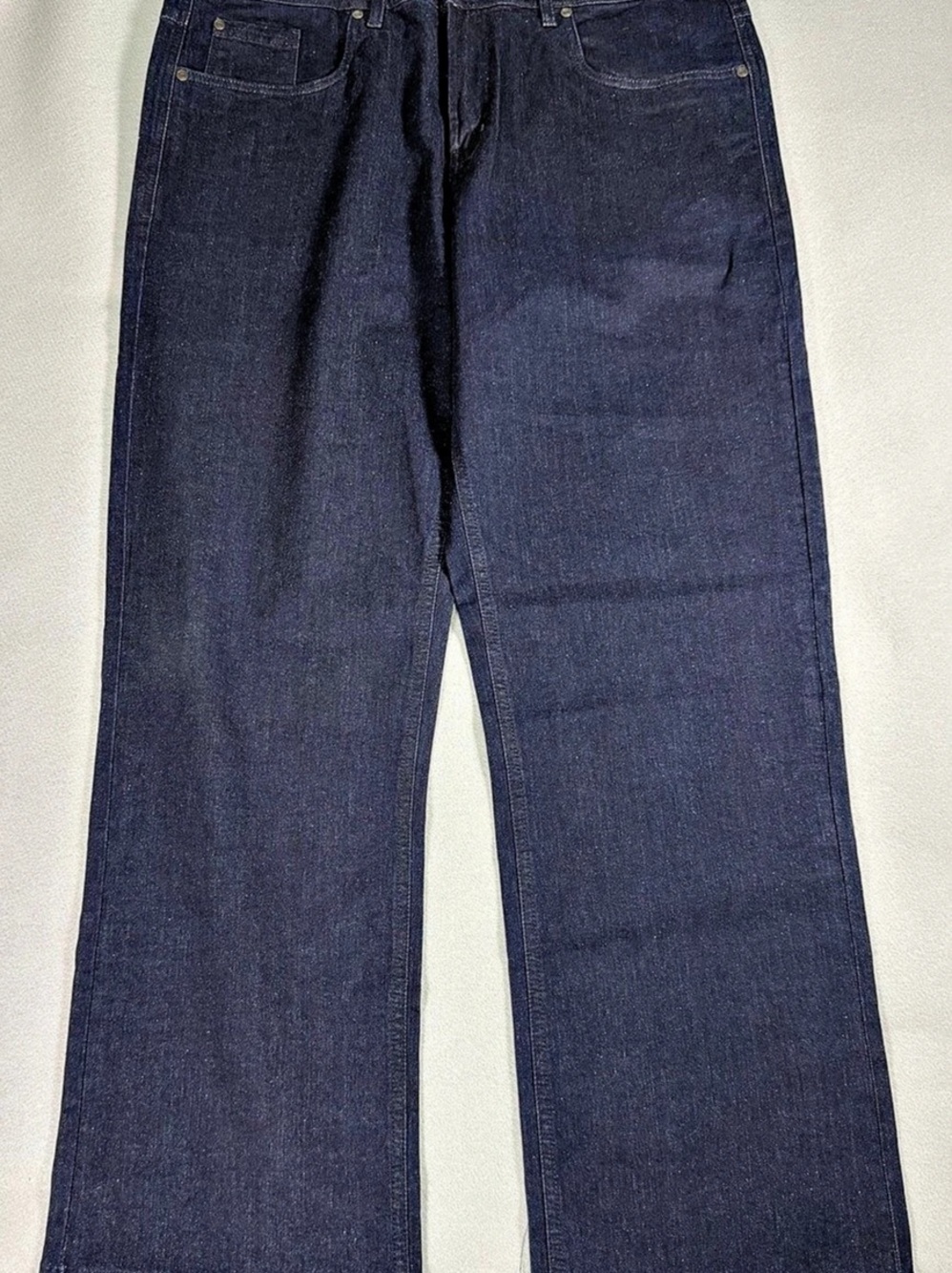 Barbell Apparel Relaxed Athletic Fit Wide Leg Jeans in Blue Waist 38